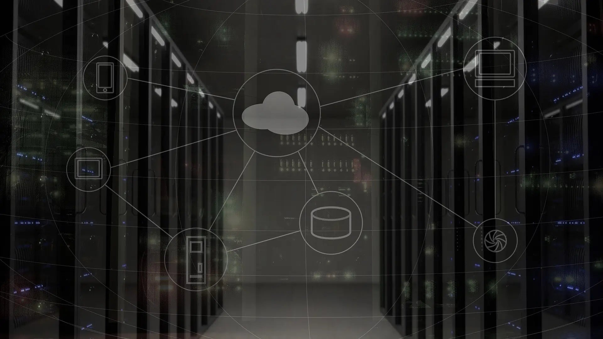 Cloud-connected data center illustrating hybrid IT infrastructure and system integration
